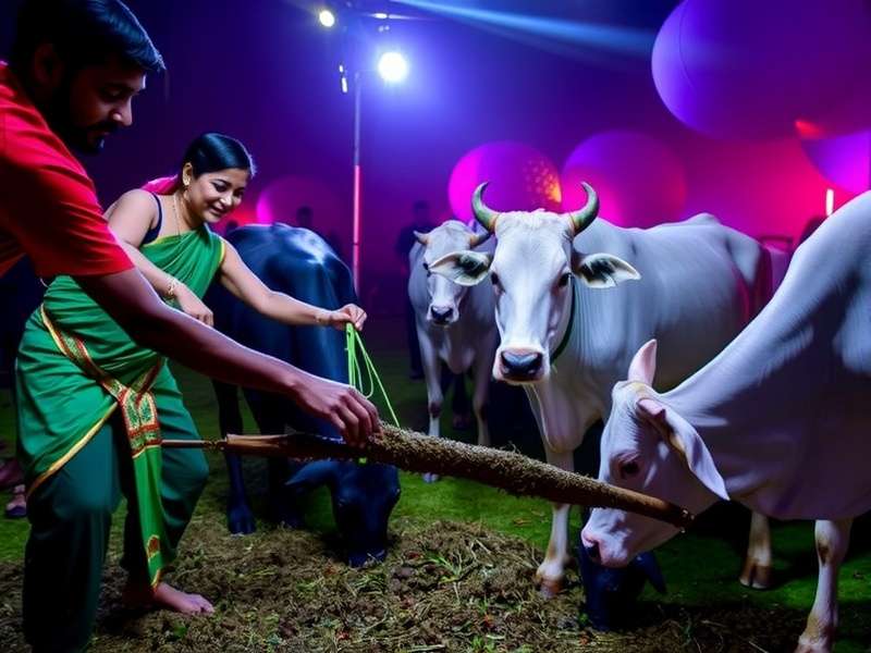 Moga Magicians - Pongal Celebration Moga Magicians Pongal event showing players harvesting magical crops and feeding cows