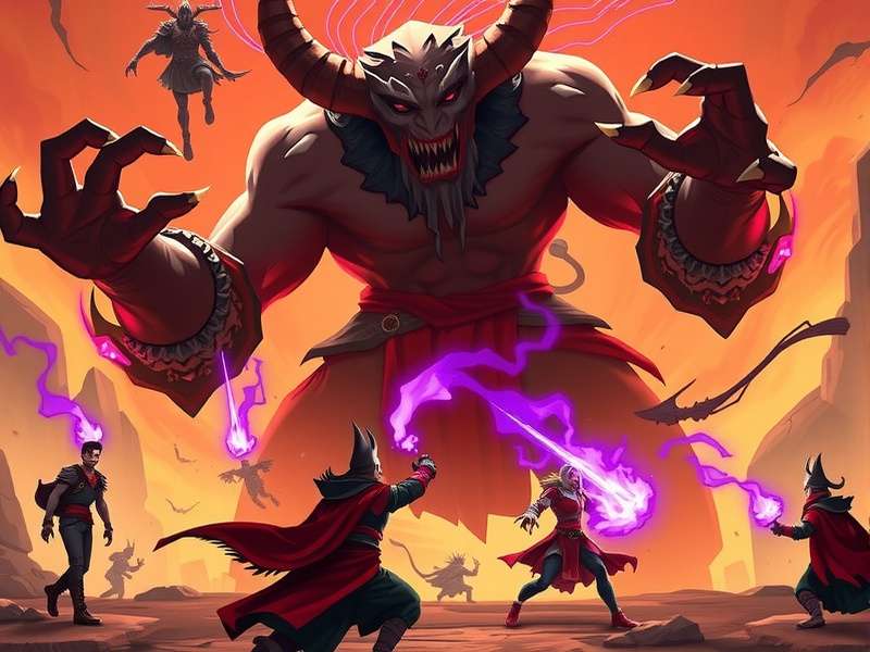 Moga Magicians - Asur Vadh Raid Moga Magicians raid battle showing players fighting a giant asura demon