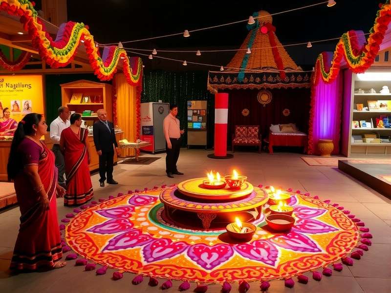 Moga Magicians - Diwali Celebration Moga Magicians Diwali event showing a magical marketplace with diyas and rangoli